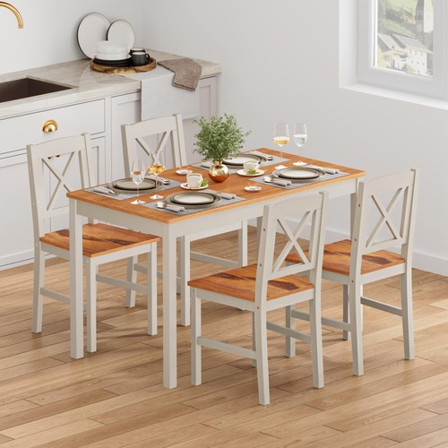 Piece wood kitchen table set - wood,
